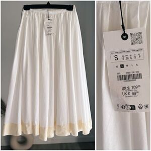 ZARA CONTRASTING MIDI SKIRT ZW COLLECTION
